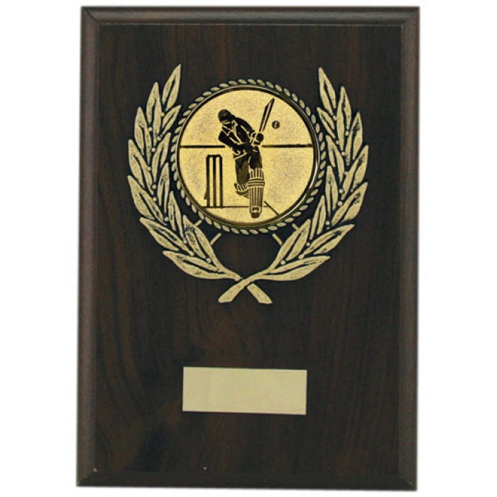 Budget cricket wooden plaque 7'' 